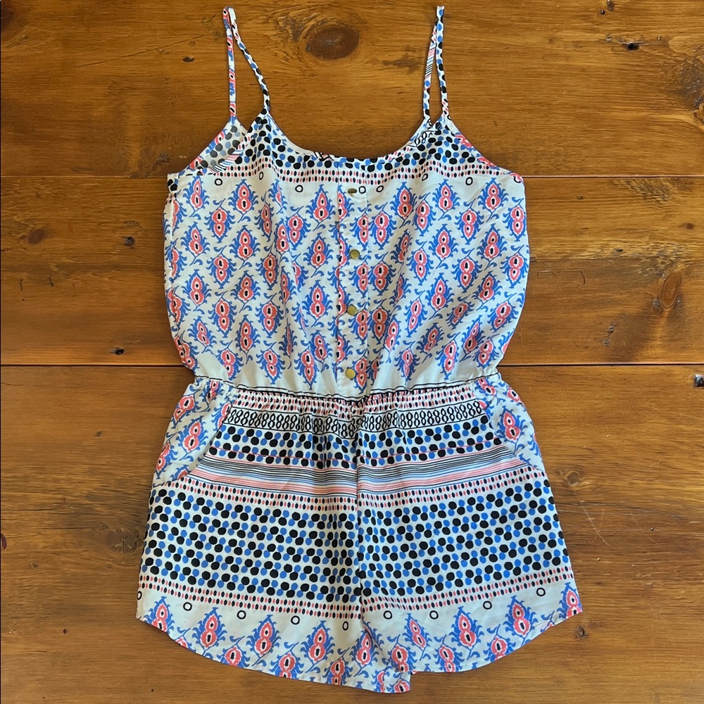 UK2LA Blue and Pink Patterned Jumpsuit